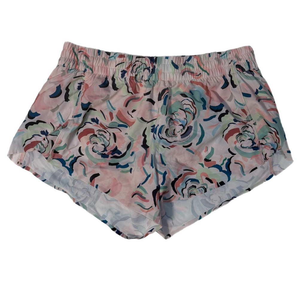 Athleta Womens Hustle 3” Floral Pattern Colorful Athletic Shorts Size Medium